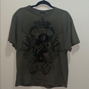 Bob Marley Zion Rootswear Army Green T-Shirt Large